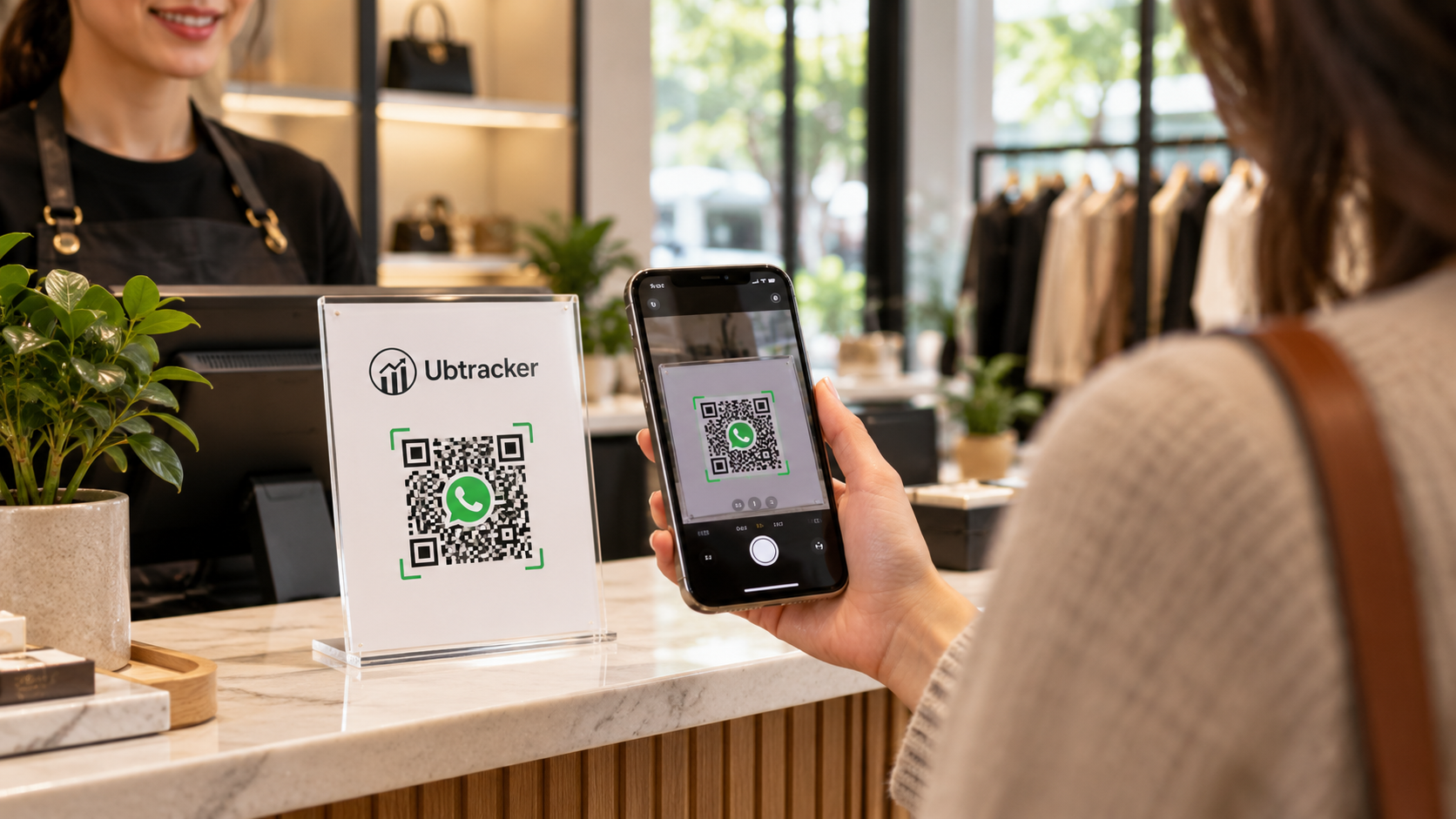 WhatsApp QR code in a retail store